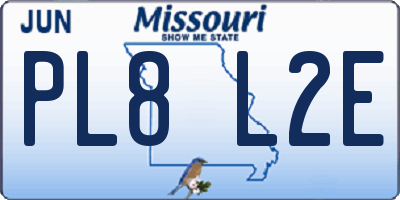 MO license plate PL8L2E