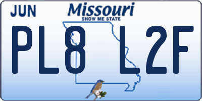 MO license plate PL8L2F