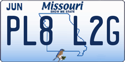 MO license plate PL8L2G
