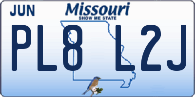 MO license plate PL8L2J