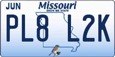 MO license plate PL8L2K