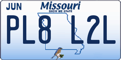 MO license plate PL8L2L