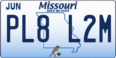 MO license plate PL8L2M