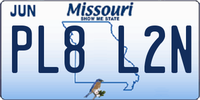 MO license plate PL8L2N