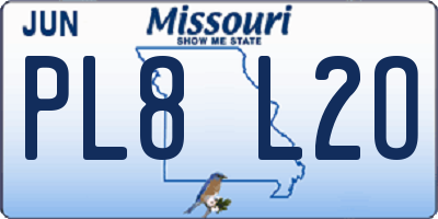MO license plate PL8L2O