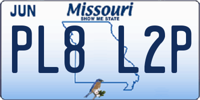MO license plate PL8L2P