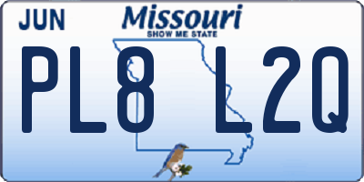 MO license plate PL8L2Q