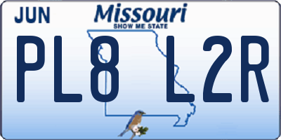 MO license plate PL8L2R