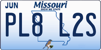 MO license plate PL8L2S