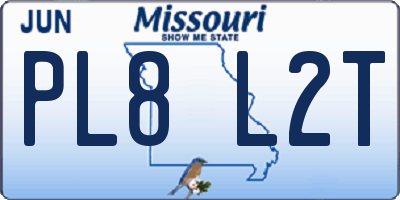 MO license plate PL8L2T