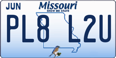 MO license plate PL8L2U