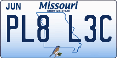 MO license plate PL8L3C