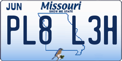 MO license plate PL8L3H