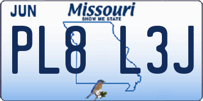 MO license plate PL8L3J