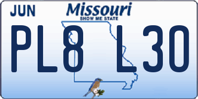 MO license plate PL8L3O