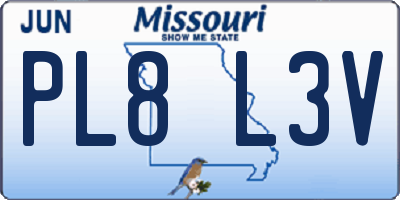 MO license plate PL8L3V