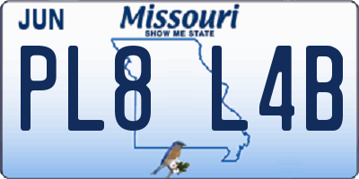 MO license plate PL8L4B