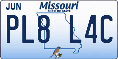 MO license plate PL8L4C