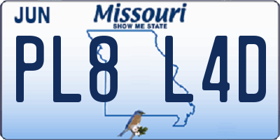 MO license plate PL8L4D