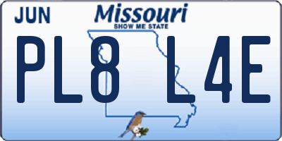 MO license plate PL8L4E