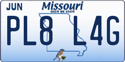 MO license plate PL8L4G