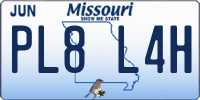 MO license plate PL8L4H