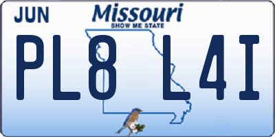 MO license plate PL8L4I
