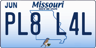 MO license plate PL8L4L