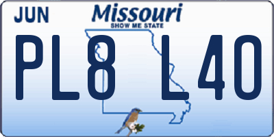 MO license plate PL8L4O