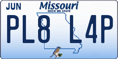 MO license plate PL8L4P