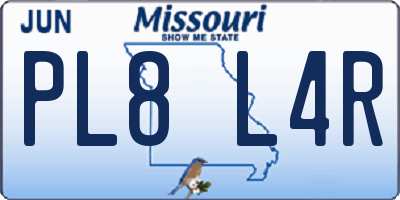 MO license plate PL8L4R