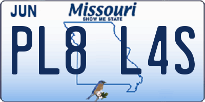 MO license plate PL8L4S