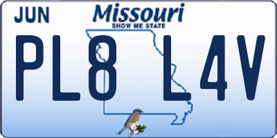 MO license plate PL8L4V