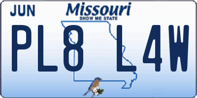 MO license plate PL8L4W