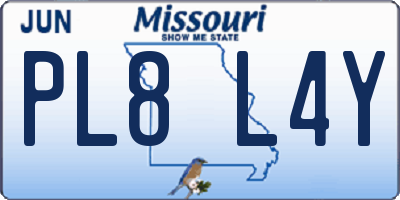 MO license plate PL8L4Y
