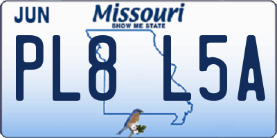 MO license plate PL8L5A