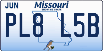 MO license plate PL8L5B