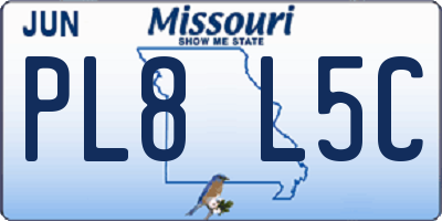 MO license plate PL8L5C