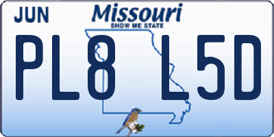 MO license plate PL8L5D