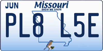 MO license plate PL8L5E