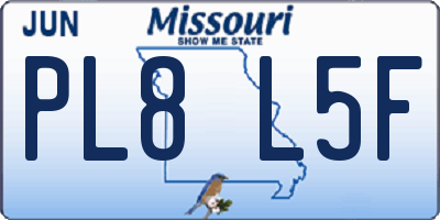 MO license plate PL8L5F