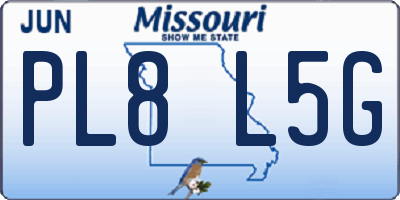 MO license plate PL8L5G