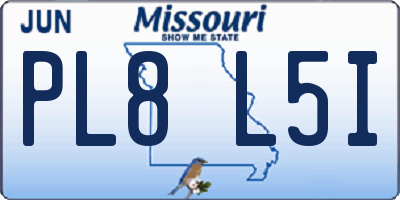 MO license plate PL8L5I