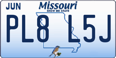 MO license plate PL8L5J