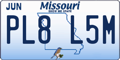 MO license plate PL8L5M