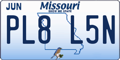 MO license plate PL8L5N