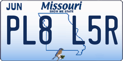 MO license plate PL8L5R