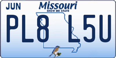 MO license plate PL8L5U
