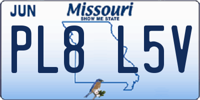 MO license plate PL8L5V