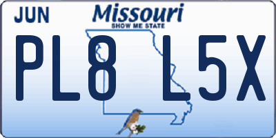 MO license plate PL8L5X